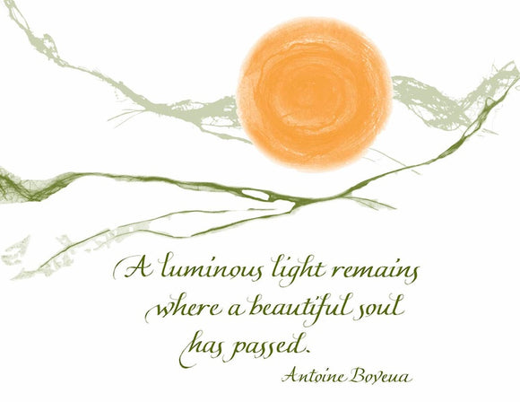 A luminous light remains where a beautiful soul has passed - Antoine Bovena